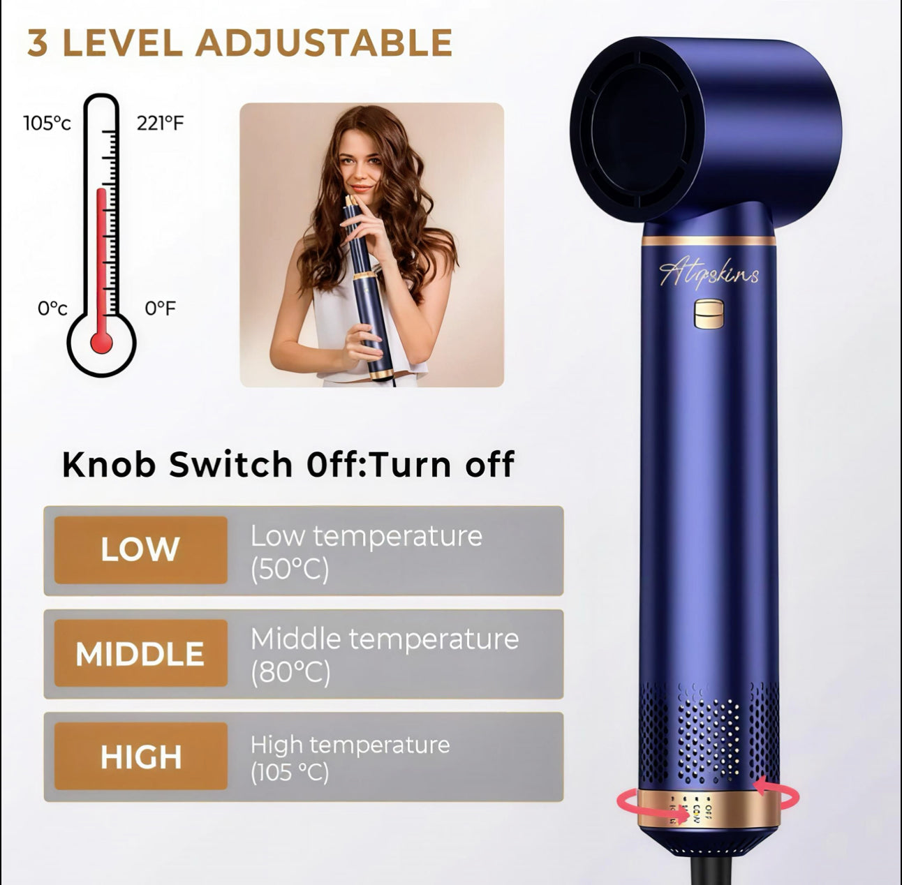 ✨ 5-in-1 Dupe Luxury Heat Styling Brush – Curls, Waves, Smooth & Shine
