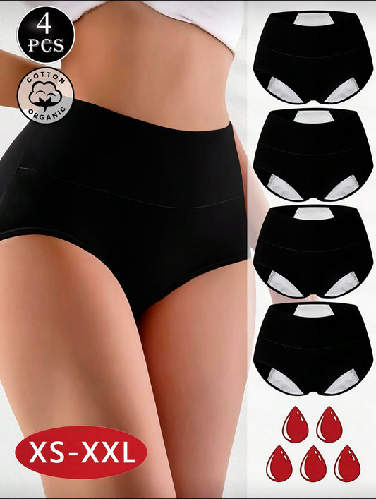 🌙✨ 4-Pack High Waist NightGuard Period Panties. Ultra Secure Overnight Protection ✨🌙