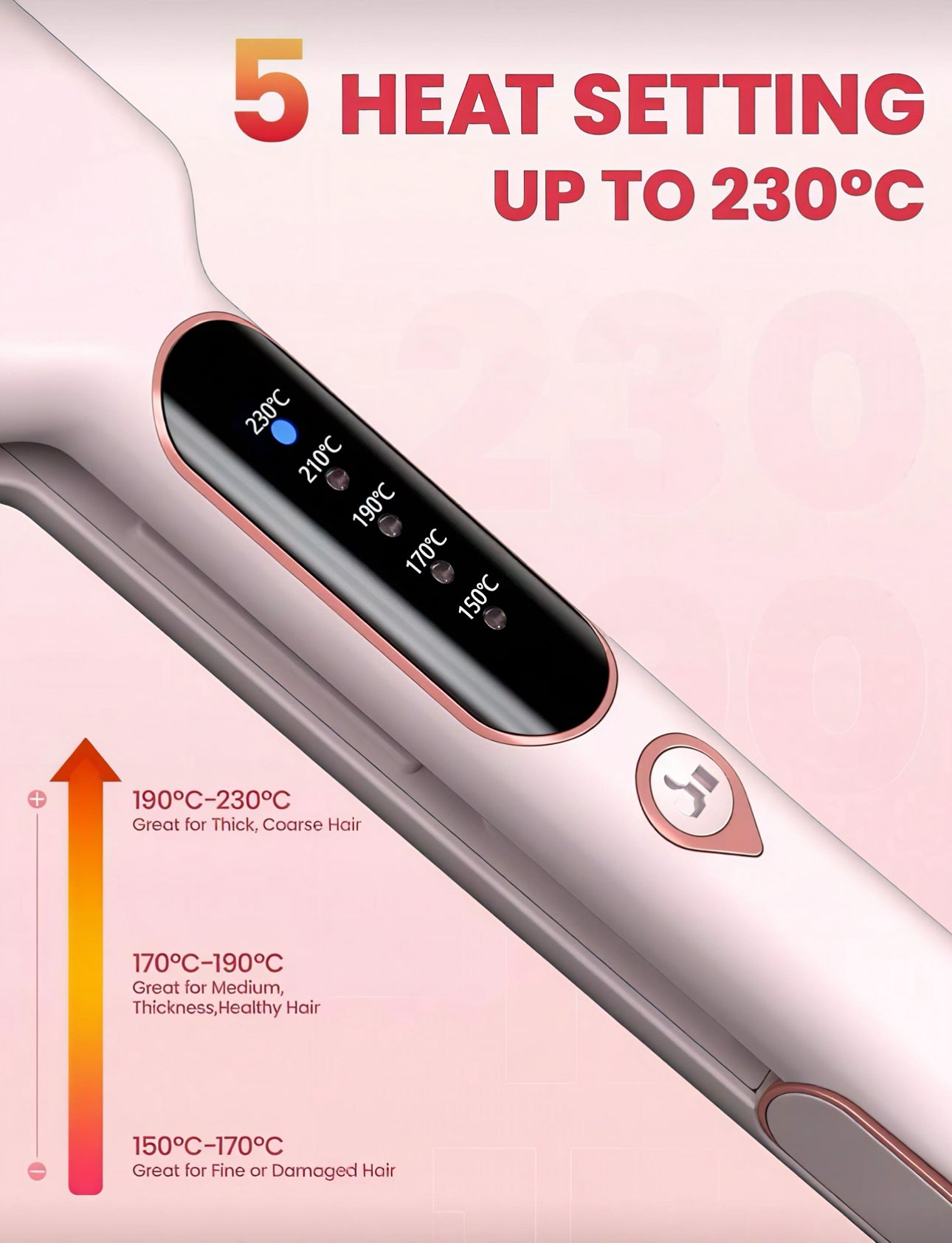 🔥 2-Inch Titanium Hair Straightener – Wide Plate for Thick & Curly Hair