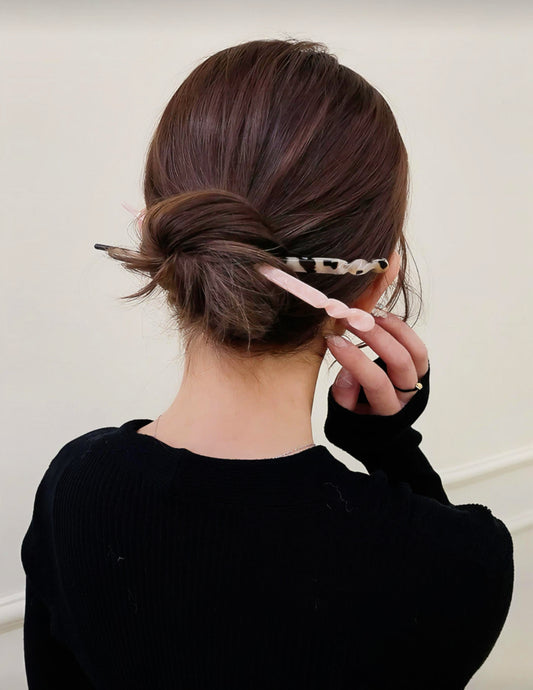 🐆 Boho Tortoiseshell Hair Pin Set — 4pcs